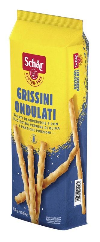 SCHAR GRISSINI ONDULATI SALATI IN SUPERFICIE 3 PORZIONI DA 50 G - Farmacia Artemisia di Montecuollo Dott. Angelo snc