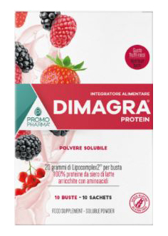 DIMAGRA PROTEIN RED FRUIT 10 BUSTE - Farmacia Artemisia di Montecuollo Dott. Angelo snc
