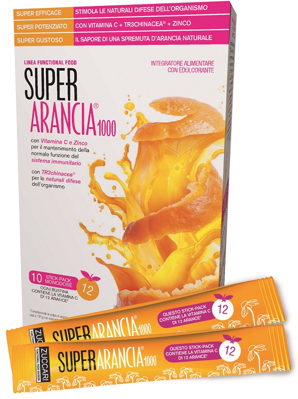 SUPER ARANCIA 1000 10 STICK PACK MONODOSE DA 3,7G INTEGRATORE ALIMENTARE CON EDULCORANTE - Farmacia Artemisia di Montecuollo Dott. Angelo snc