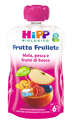 HIPP BIO FRUTTA FRULLATA MELA PESCA FRUTTI DI BOSCO 90 G - Farmacia Artemisia di Montecuollo Dott. Angelo snc