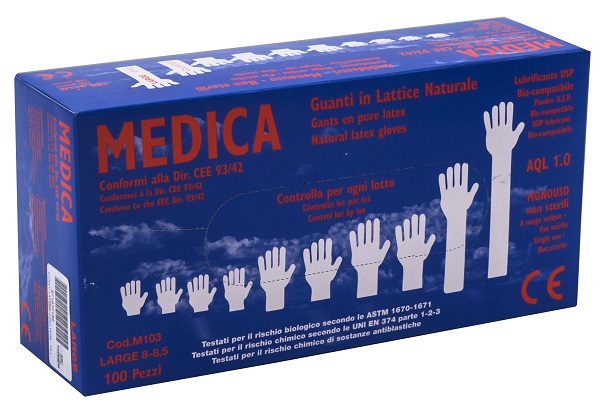 GUANTI LATTICE CON POLVERE LARGE 100 PEZZI GAMMADIS - Farmacia Artemisia di Montecuollo Dott. Angelo snc