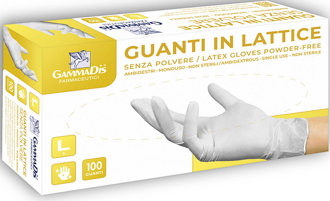 GUANTI LATTICE SENZA POLVERE SMALL 100 PEZZI GAMMADIS - Farmacia Artemisia di Montecuollo Dott. Angelo snc