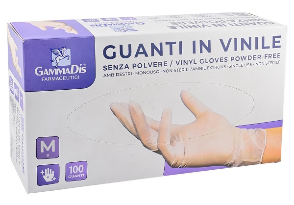 GUANTI VINILE SENZA POLVERE SMALL 100 PEZZI GAMMADIS - Farmacia Artemisia di Montecuollo Dott. Angelo snc