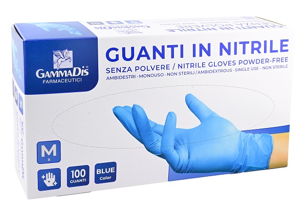 GUANTI NITRILE SENZA POLVERE MEDIUM 100 PEZZI GAMMADIS - Farmacia Artemisia di Montecuollo Dott. Angelo snc