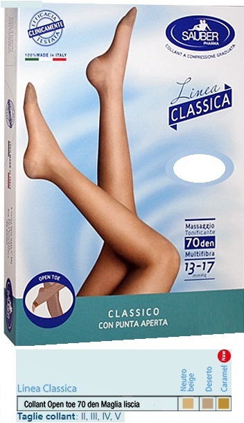 SAUBER COLLANT OPEN TOE MAGLIA LISCIA 70 DEN COLORE NEUTRO BEIGE TAGLIA 3 LINEA CLASSICA - Farmacia Artemisia di Montecuollo Dott. Angelo snc