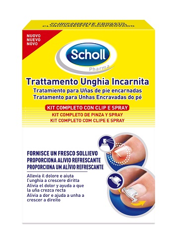 SCHOLL KIT TRATTAMENTO UNGHIA INCARNITA CONTENENTE SPRAY NEBULIZZATORE RINFRESCANTE 22 ML, COLLA PER UNGHIE 8 G, 10 CLIP RADDRIZZA UNGHIA - Farmacia Artemisia di Montecuollo Dott. Angelo snc