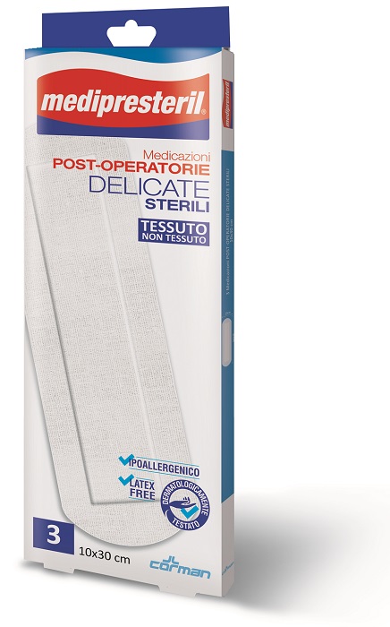MEDICAZIONE POST OPERATORIA MEDIPRESETERIL DELICATA TNT 10X30CM 3 PEZZI - Farmacia Artemisia di Montecuollo Dott. Angelo snc