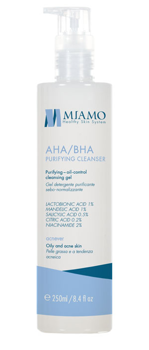 MIAMO ACNEVER AHA/BHA PURIFYING CLEANSER 250 ML - Farmacia Artemisia di Montecuollo Dott. Angelo snc