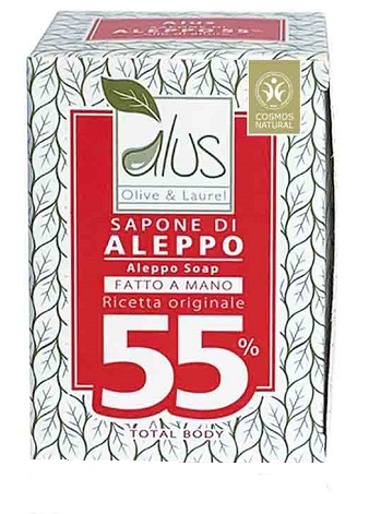 ALUS OLIVE & LAUREL SAPONE DI ALEPPO FATTO A MANO 55% 200 G - Farmacia Artemisia di Montecuollo Dott. Angelo snc