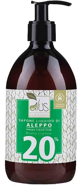 ALUS OLIVE & LAUREL SAPONE LIQUIDO DI ALEPPO 20% 500 ML - Farmacia Artemisia di Montecuollo Dott. Angelo snc
