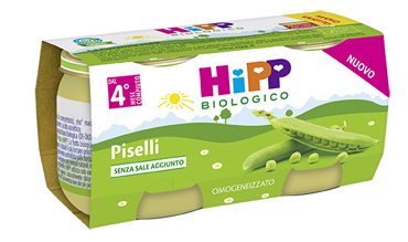 HIPP BIO OMOGENEIZZATO PISELLI 2X80 G - Farmacia Artemisia di Montecuollo Dott. Angelo snc