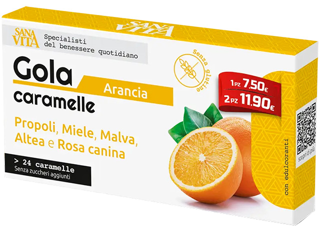 SANAVITA GOLA ARANCIA 24 COMPRESSE - Farmacia Artemisia di Montecuollo Dott. Angelo snc