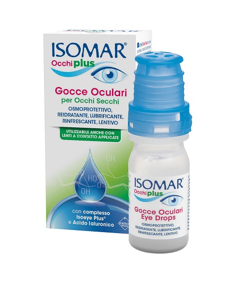 ISOMAR OCCHI PLUS GOCCE OCULARI PER OCCHI SECCHI ALL'ACIDO IALURONICO 0,25% 10 ML - Farmacia Artemisia di Montecuollo Dott. Angelo snc