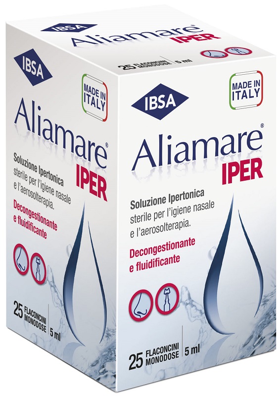 ALIAMARE IPER 25 FLACONCINI IPERTONICI DA 5 ML - Farmacia Artemisia di Montecuollo Dott. Angelo snc