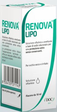 RENOVA COLLIRIO SOSTITUTO LACRIMALE A BASE DI ACIDO IALURONICO 0,4% E LIPIDI FLACONE DA 10 ML SENZA CONSERVANTI - Farmacia Artemisia di Montecuollo Dott. Angelo snc