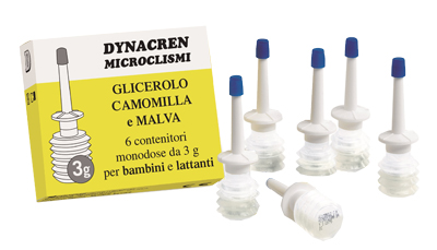 DYNACREN MICROCLISMI CAMOMILLA E MALVA 6 PEZZI DA 3 G PER BAMBINI E LATTANTI - Farmacia Artemisia di Montecuollo Dott. Angelo snc