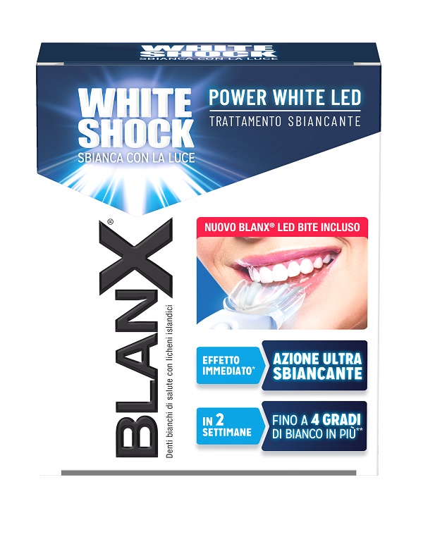 BLANX WHITE SHOCK TRATTAMENTO SBIANCANTE POWER WHITE 30 ML + LED BITE - Farmacia Artemisia di Montecuollo Dott. Angelo snc
