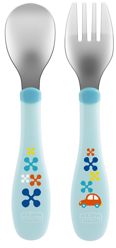 CHICCO POSATE INOX 18M+ AZZURRO/VERDE - Farmacia Artemisia di Montecuollo Dott. Angelo snc