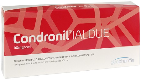SIRINGA INTRA-ARTICOLARE CONDRONIL IALDUE PRERIEMPITA ACIDO IALURONICO SALE SODICO 40 MG 2 ML - Farmacia Artemisia di Montecuollo Dott. Angelo snc