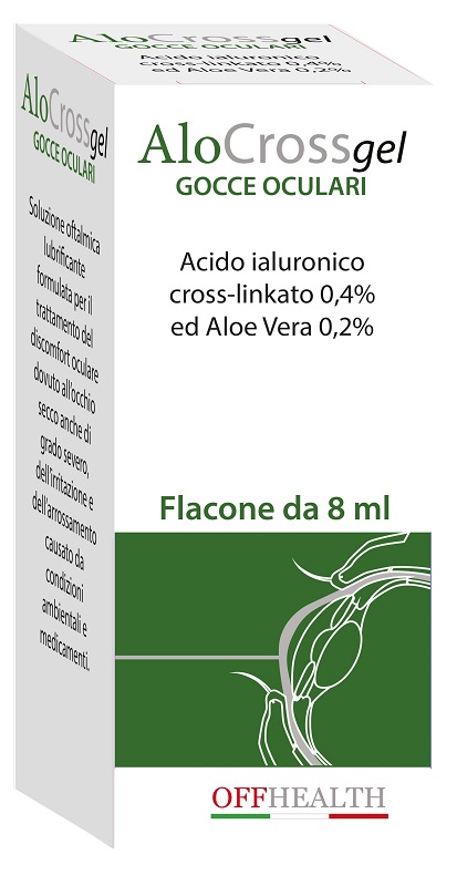 ALOCROSS GOCCE OCULARI ACIDO IALURONICO CROSS-LINKATO 0,2% E ALOE VERA 8 ML - Farmacia Artemisia di Montecuollo Dott. Angelo snc