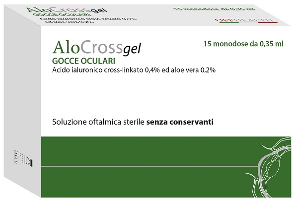ALOCROSS SOLUZIONE OFTALMICA ACIDO IALURONICO CROSS-LINKATO 0,2% E ALOE VERA 15 MONODOSE DA 0,35 ML - Farmacia Artemisia di Montecuollo Dott. Angelo snc