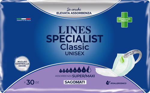 PANNOLONE SAGOMATO LINES SPECIALIST CLASSIC MAXI 30 PEZZI - Farmacia Artemisia di Montecuollo Dott. Angelo snc