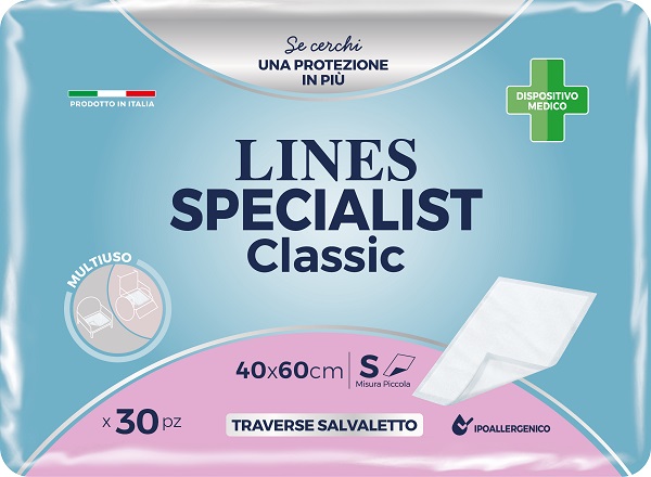 TRAVERSA PER INCONTINENZA LINES SPECIALIST CLASSIC NON STERILE 40X60 CM 30 PEZZI - Farmacia Artemisia di Montecuollo Dott. Angelo snc