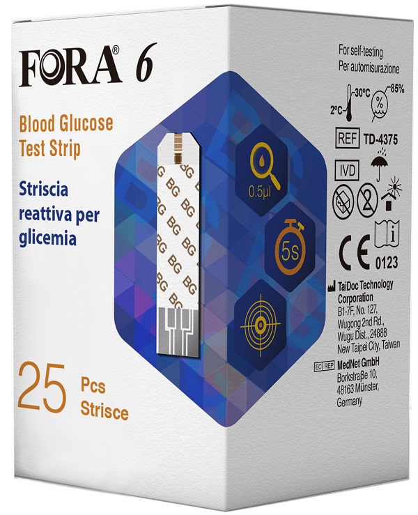 STRISCE MISURAZIONE GLICEMIA FORA 6 CONNECT BOX DA 25 PEZZI - Farmacia Artemisia di Montecuollo Dott. Angelo snc