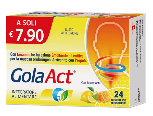 GOLA ACT MIELE E LIMONE 24 COMPRESSE OROSOLUBILI CON EDULCORANTI - Farmacia Artemisia di Montecuollo Dott. Angelo snc