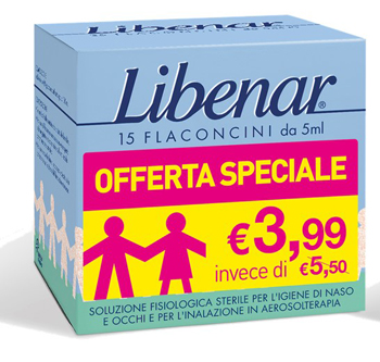 LIBENAR 15 FLACONCINI SOLUZIONE ISOTONICA 5 ML TAGLIO PREZZO - Farmacia Artemisia di Montecuollo Dott. Angelo snc