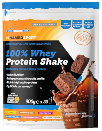 100% WHEY PROTEIN SHAKE CHOCO BROWNIE 900 G - Farmacia Artemisia di Montecuollo Dott. Angelo snc