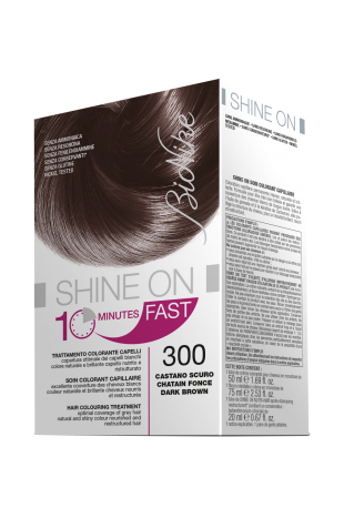 BIONIKE SHINE ON FAST TRATTAMENTO COLORANTE CAPELLI CASTANO SCURO 300 FLACONE 60 ML + TUBO 60 ML - Farmacia Artemisia di Montecuollo Dott. Angelo snc