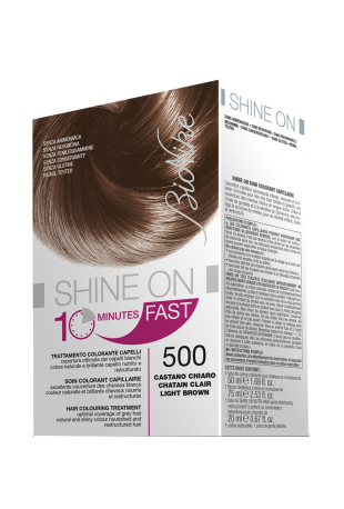 BIONIKE SHINE ON FAST TRATTAMENTO COLORANTE CAPELLI CASTANO CHIARO 500 FLACONE 60 ML + TUBO 60 ML - Farmacia Artemisia di Montecuollo Dott. Angelo snc