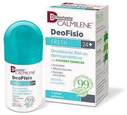 DERMOVITAMINA CALMILENE DEOFISIO FRESH 24+ DEODORANTE ROLL-ON DERMOPROTETTIVO 75 ML - Farmacia Artemisia di Montecuollo Dott. Angelo snc