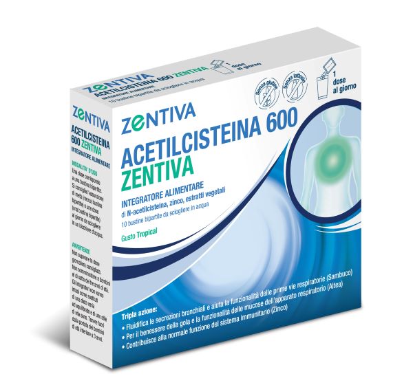 ACETILCISTEINA 600 ZENTIVA 10 BUSTINE BIPARTITE GUSTO TROPICAL - Farmacia Artemisia di Montecuollo Dott. Angelo snc