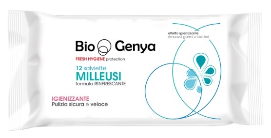BIOGENYA FRESH HYGIENE PROTECTION 12 SALVIETTE MILLEUSI RINFRESCANTE IGIENIZZANTE - Farmacia Artemisia di Montecuollo Dott. Angelo snc
