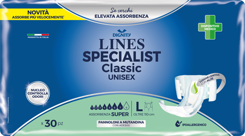 PANNOLONE MUTANDINA LINES SPECIALIST CLASSIC SUPER ULTRA MG 30 PEZZI - Farmacia Artemisia di Montecuollo Dott. Angelo snc