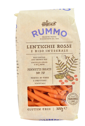 RUMMO PENNETTE RIGATE N 70 LENTICCHIE ROSSE E RISO INTEGRALE 300 G - Farmacia Artemisia di Montecuollo Dott. Angelo snc