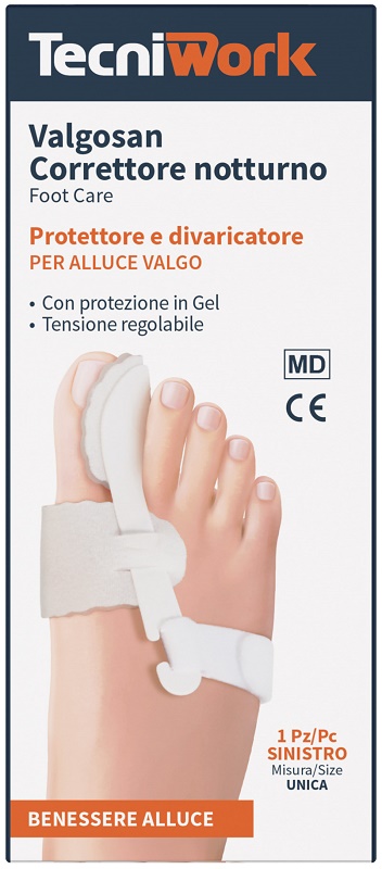 CORRETTORE NOTTURNO PER ALLUCE VALGO SINISTRO MISURA UNICA VALGOSAN 1 PEZZO - Farmacia Artemisia di Montecuollo Dott. Angelo snc