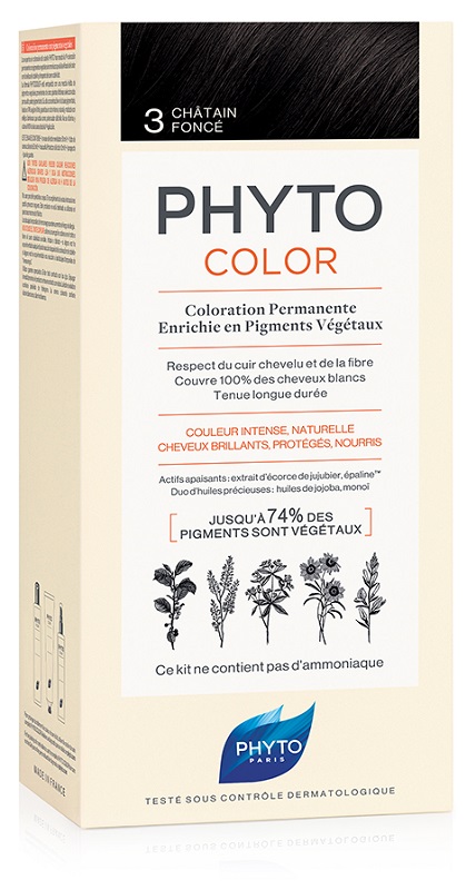 PHYTOCOLOR 3 CASTANO SCURO 1 LATTE + 1 CREMA + 1 MASCHERA + 1 PAIO DI GUANTI - Farmacia Artemisia di Montecuollo Dott. Angelo snc