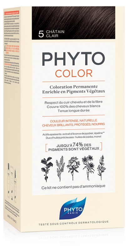 PHYTOCOLOR 5 CASTANO CHIARO 1 LATTE + 1 CREMA + 1 MASCHERA + 1 PAIO DI GUANTI - Farmacia Artemisia di Montecuollo Dott. Angelo snc