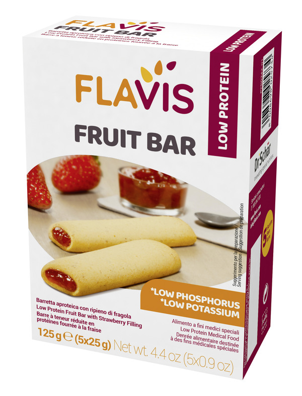 FLAVIS FRUIT BAR BARRETTA APROTEICA CON RIPIENO DI FRAGOLA 5 PEZZI DA 25 G - Farmacia Artemisia di Montecuollo Dott. Angelo snc