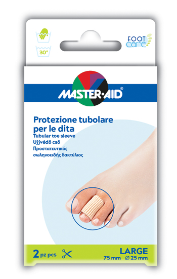 PROTEZIONE TUBOLARE IN GEL MASTER-AID FOOTCARE ELASTICIZZATO LARGE 7,5 CM 20 MM 2 PEZZI C5 - Farmacia Artemisia di Montecuollo Dott. Angelo snc