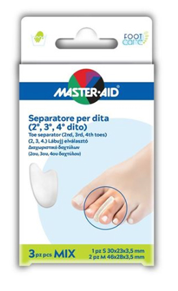 SEPARATORE DITA IN GEL MASTER-AID FOOTCARE MIX 1 SMALL + 2 MEDIUM C9 - Farmacia Artemisia di Montecuollo Dott. Angelo snc
