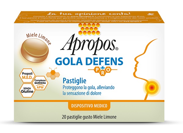 APROPOS GOLA DEFENS PRO 20 PASTIGLIE MIELE LIMONE - Farmacia Artemisia di Montecuollo Dott. Angelo snc