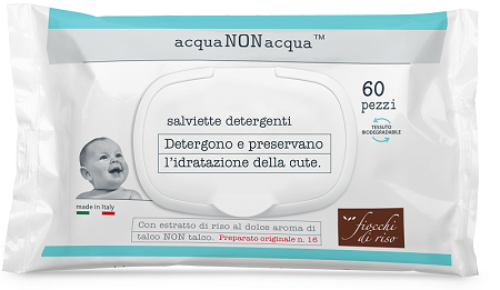 FIOCCHI DI RISO ACQUA NON ACQUA SALVIETTE DETERGENTI 60 PEZZI - Farmacia Artemisia di Montecuollo Dott. Angelo snc