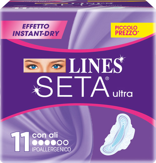 LINES SETA ULTRA ASSORBENTI CON ALI 11 PEZZI - Farmacia Artemisia di Montecuollo Dott. Angelo snc