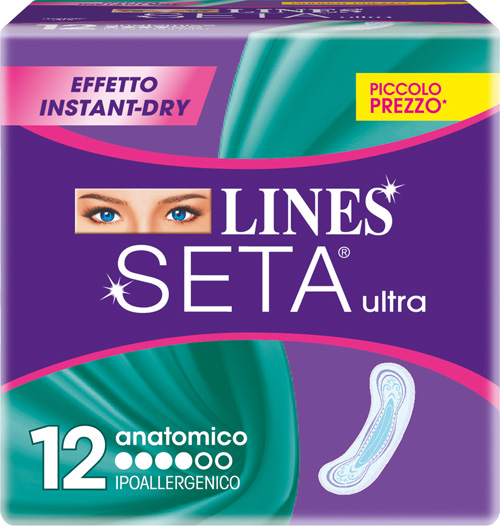 LINES SETA ULTRA ASSORBENTI ANATOMICI 12 PEZZI - Farmacia Artemisia di Montecuollo Dott. Angelo snc