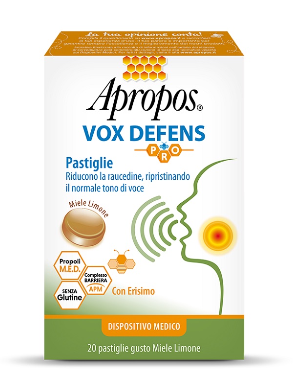 APROPOS VOX DEFENS PRO MIELE LIMONE 20 PASTIGLIE - Farmacia Artemisia di Montecuollo Dott. Angelo snc