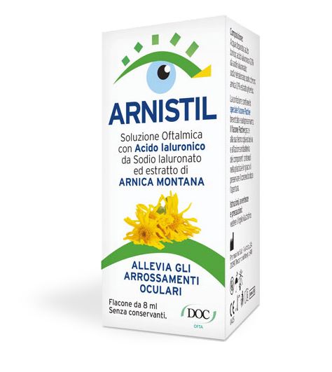 ARNISTIL SOLUZIONE OFTALMICA ACIDO IALURONICO 0,2% + ESTRATTO DI ARNICA MONTANA 0,1% FLACONE 8 ML - Farmacia Artemisia di Montecuollo Dott. Angelo snc